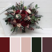 Wedding bouquets in burgundy blush pink colors. Bridal bouquet. Faux bouquet. Bridesmaid bouquet. 5080