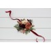  Wedding boutonnieres and wrist corsage  in burgundy ivory dusty rose color scheme. Flower accessories. 5144