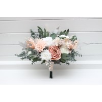 Wedding bouquets in white blush pink colors. Bridal bouquet. Fauxbouquet. Bridesmaid bouquet. 5204