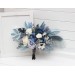 Wedding bouquets in dusty blue white ivory gray colors. Bridal bouquet. Cascading bouquet. Faux bouquet. Bridesmaid bouquet. 5263