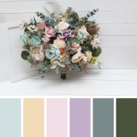 Colorful wedding bouquets. Bridal bouquet. Faux bouquet. Bridesmaid bouquet. 5048