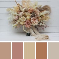 Wedding bouquets in ivory cream sand colors. Bridal bouquet. Faux bouquet. Bridesmaid bouquet. 5049-3