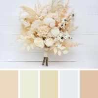 Wedding bouquets in champagne ivory cream colors. Bridal bouquet. Faux bouquet. Bridesmaid bouquet. 5206