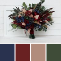 Wedding bouquets in burgundy navy blue beige colors. Bridal bouquet. Faux bouquet. Bridesmaid bouquet. 5047