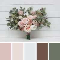 Wedding bouquets in beige blush pink colors. Bridal bouquet. Faux bouquet. Bridesmaid bouquet. 5043-1