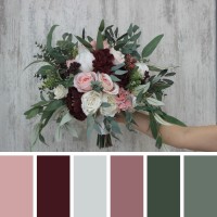 Wedding bouquets in burgundy blush pink ivory white colors. Bridal bouquet. Faux bouquet. Bridesmaid bouquet. 5036