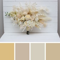 Wedding bouquets in champagne ivory cream colors. Bridal bouquet. Faux bouquet. Bridesmaid bouquet. 5049-2