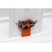 Pocket boutonniere in rust orange burgundy navy blue color scheme. Flower accessories. Pocket flowers. Square flowers. 0043