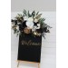  Flower arch arrangement in black gold white colors.  Arbor flowers. Floral archway. Faux flowers for wedding arch. 5065