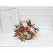 Boho bouquet with pampas grass in orange ivory rust terracotta wedding color scheme. Bouquet of fake flowers for fall wedding