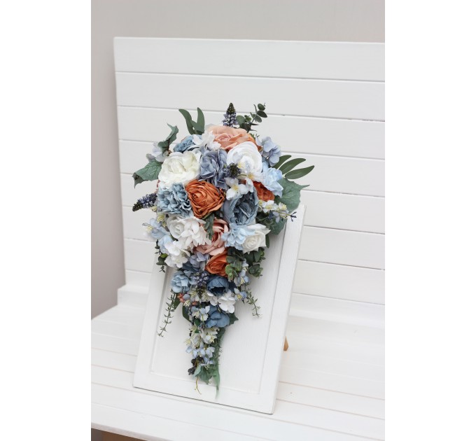 Terracotta Wedding Decor, Dusty Blue and Ivory Rose Petals – Grace Renee  Elegance