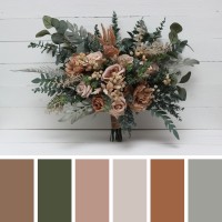 Wedding bouquets in beige brown colors. Bridal bouquet. Faux bouquet. Bridesmaid bouquet. 0507