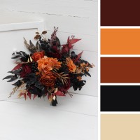 Wedding bouquets in burgundy black rust gold colors. Bridal bouquet. Faux bouquet. Bridesmaid bouquet. Gothic black wedding bouquet.5014-1