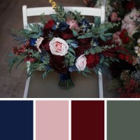 Wedding bouquets in burgundy navy blue blush pink colors. Bridal bouquet. Cascading bouquet. Faux bouquet. Bridesmaid bouquet. 5022