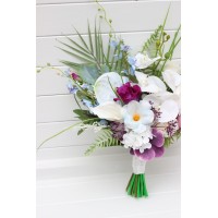 Exotic wedding bouquet. White blue magenta flowers. Beach wedding. Exotic wedding. Orchid calla lily bouquet . Bridal bouquet. 5274