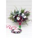 Bouquets in white blue magenta purple color theme. Exotic ridal bouquet. Faux bouquet. Bridesmaid bouquet. 5275