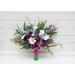 Bouquets in white blue magenta purple color theme. Exotic ridal bouquet. Faux bouquet. Bridesmaid bouquet. 5275
