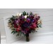 Bouquets in purple magenta gold color theme. Bridal bouquet. Faux bouquet. Bridesmaid bouquet. 5273