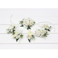  Wedding boutonnieres and wrist corsage  in white color. Daisy boutonniere. Daisy mother corsage. Flower accessories. 5278