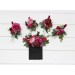  Wedding boutonnieres and wrist corsage  in magenta pink red color scheme. Flower accessories. 5280
