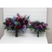 Wedding bouquets in teal, magenta, blue and purple  colors. Bridal bouquet. Cascading bouquet. Faux bouquet. Bridesmaid bouquet. Jewel-tone wedding. 5225-c