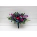 Wedding bouquets in teal, magenta, blue and purple  colors. Bridal bouquet. Cascading bouquet. Faux bouquet. Bridesmaid bouquet. Jewel-tone wedding. 5225