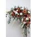  Flower arch arrangement in cinnamon ivory burgundy orange colors.  Arbor flowers. Floral archway. Faux flowers for wedding arch. 5287