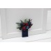Pocket boutonniere in a burgundy and navy blue color scheme. Flower accessories. Pocket flowers. Square flowers. 5307