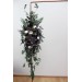  Flower arch arrangement in deep purple black ivory green  colors.  Arbor flowers. Floral archway. Faux flowers for wedding arch. 5289