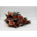 Bouquets in burgundy dusty rose terracotta rust color theme. Bridal bouquet. Faux bouquet. Bridesmaid bouquet. 5294