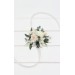  Wedding boutonniere and wrist corsage  in white and ivory color scheme. Flower accessories. 5021-1