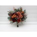 Bouquets in burgundy dusty rose terracotta rust color theme. Bridal bouquet. Faux bouquet. Bridesmaid bouquet. 5294