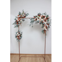  Flower arch arrangement in beige terracotta white blush pink colors.  Arbor flowers. Floral archway. Faux flowers for wedding arch. 0027