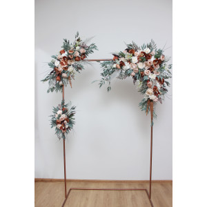  Flower arch arrangement in beige terracotta white blush pink colors.  Arbor flowers. Floral archway. Faux flowers for wedding arch. 0027