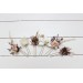  Set of 6 hair pins in  beige white brown color scheme. Hair accessories. Flower accessories for wedding. Orchid hairpins. 0026