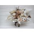 Wedding Bouquets in Beige, White & Brown | Cascading Orchid Bridal & Bridesmaid Faux Bouquets