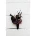  Wedding boutonnieres and wrist corsage  in purple black gold beige color theme. Flower accessories. BLACK