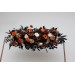  Flower arch arrangement in purple black rust gold colors.  Arbor flowers. Floral archway. Faux flowers for wedding arch. 5014