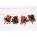  Wedding boutonnieres and wrist corsage  in burgundy dusty rose terracotta rust color scheme. Flower accessories. 5294