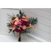 Bouquets in magenta peach coral color theme. Bridal bouquet. Faux bouquet. Bridesmaid bouquet. 5295