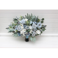 Dusty blue sky blue white bridal bouquet. Peonies roses anemones bouquet .Bridesmaid flowers. Pale blue wedding flowers. Boho wedding. Sage green. Bridesmaid bouquet. 5296