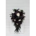 Bouquets in deep purple black ivory green color theme. Bridal bouquet. Faux bouquet. Bridesmaid bouquet. Gothic black wedding bouquet. 5289