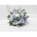 Dusty blue sky blue white bridal bouquet. Peonies roses anemones bouquet .Bridesmaid flowers. Pale blue wedding flowers. Boho wedding. Sage green. Bridesmaid bouquet. 5296