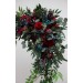  Flower arch arrangement in jewel-tone color scheme.  Arbor flowers. Floral archway. Faux flowers for wedding arch. 5297