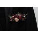 Pocket boutonniere in burgundy blush pink color scheme. Flower accessories. Pocket flowers. Square flowers. 5080