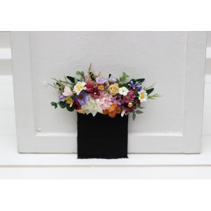 Colorful  pocket boutonniere. Flower accessories. Pocket flowers. Square flowers. 5317