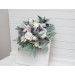 Bouquets in white lilac purple sage green color theme. Bridal bouquet. Faux bouquet. Bridesmaid bouquet. 5315