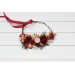 Rust burgundy ivory flower crown. Hair wreath. Flower girl crown. Wedding flowers. 5272