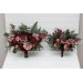 Bouquets in dusty rose burgundy deep green color theme. Bridal bouquet. Faux bouquet. Bridesmaid bouquet. 5293