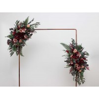  Flower arch arrangement in burgundy dusty rose colors.  Arbor flowers. Floral archway. Faux flowers for wedding arch. 5293